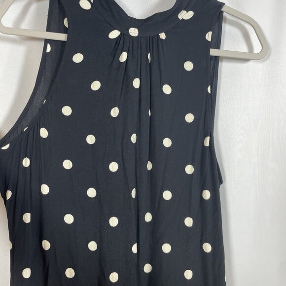 J.CREW Women's Drapey Tiered Dress Black Polka Dot - Picture 5 of 9